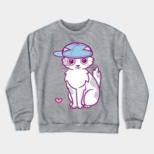 Tabby and White Kitten Crewneck Sweatshirt